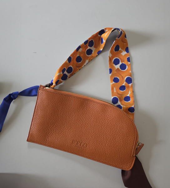 Seidenkrawatte Orange-Blau