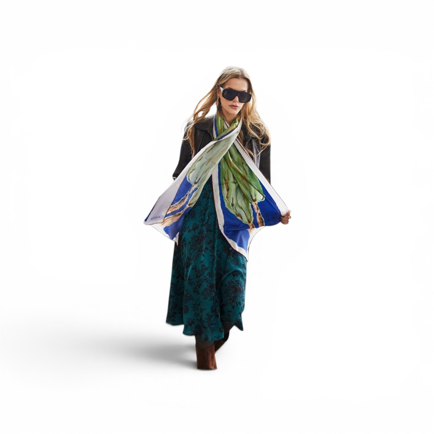 Seidentuch : Trompe l 'oeuil Scarf Long Shape